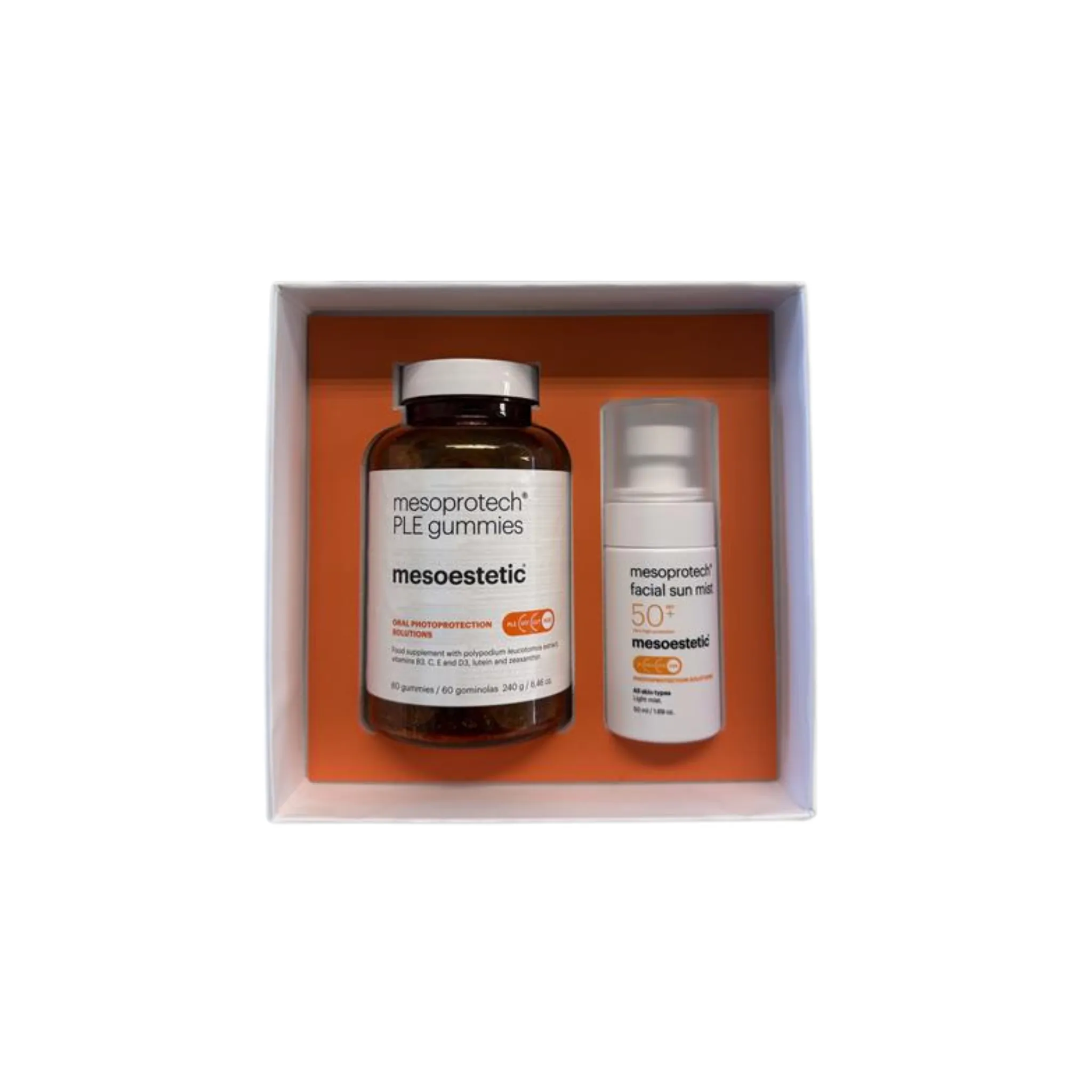 mesoestetic® mesoprotech Box gummies + facial sun mist